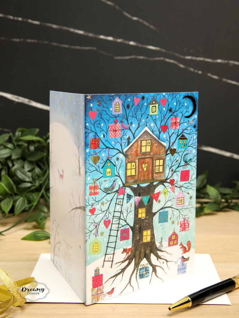 Christmas Treehouse Advent Calendar Card