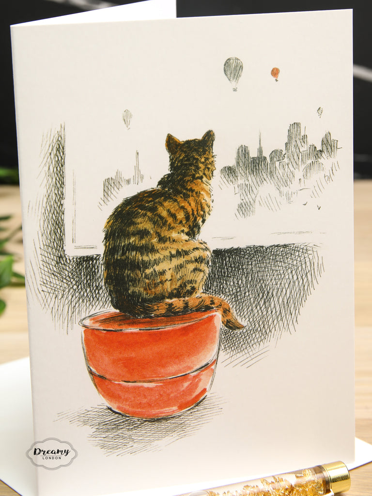 Curious Cat Greeting Card