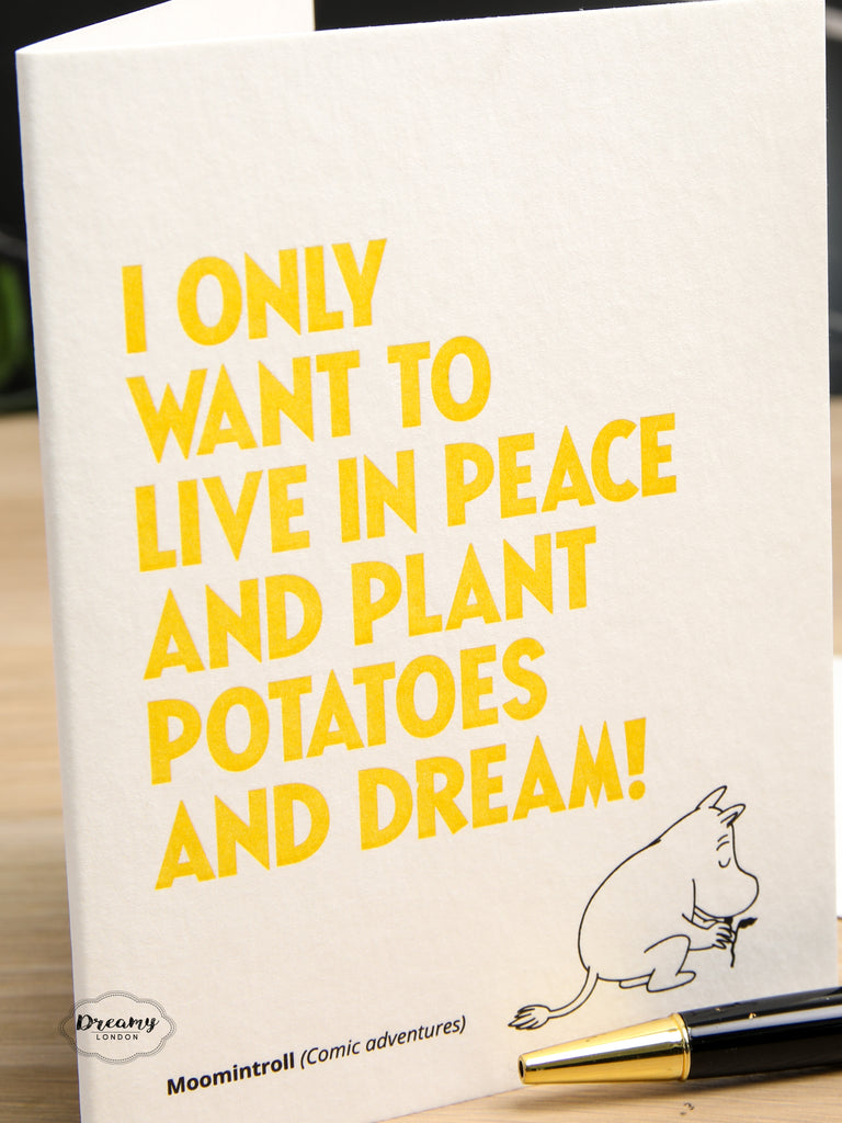 Moomin Live in Peace Greeting Card