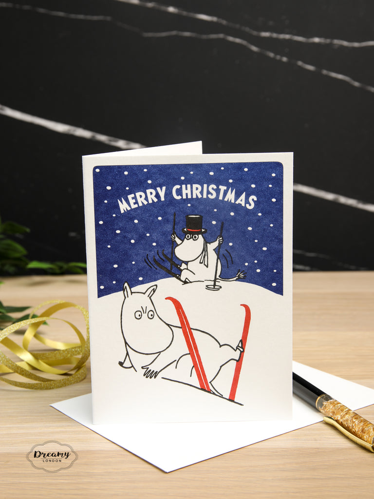 Moomin Snow Skating Christmas Card