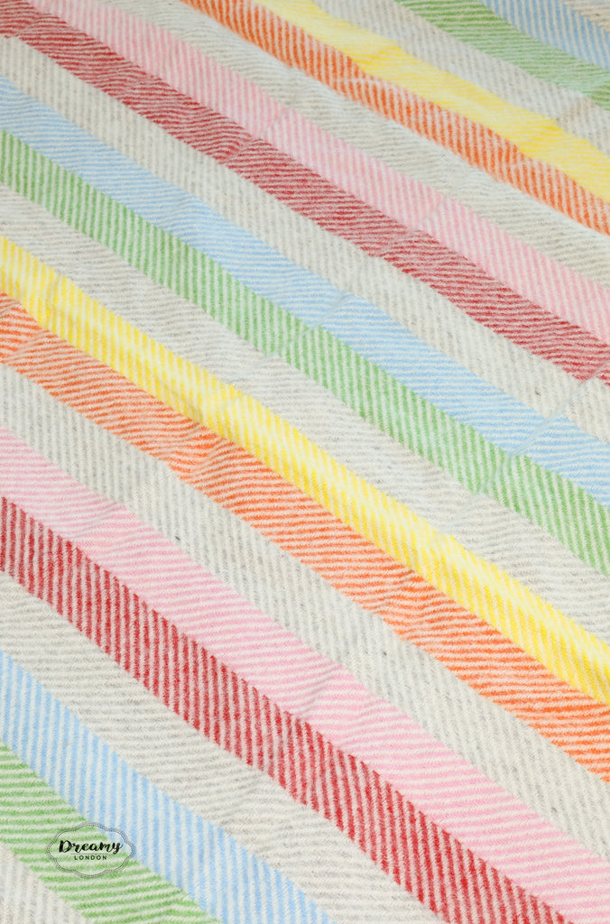 Stripe Herringbone Rainbow Waterproof Picnic Blanket