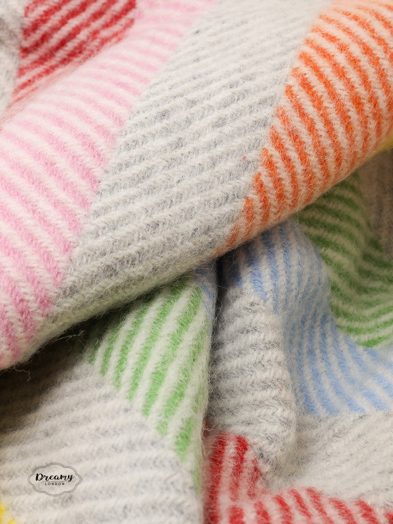 Stripe Herringbone Rainbow Waterproof Picnic Blanket