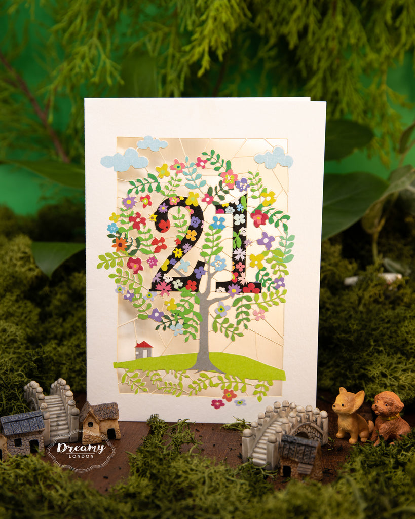 21st Tree of Life Birthday Card - dreamylondon