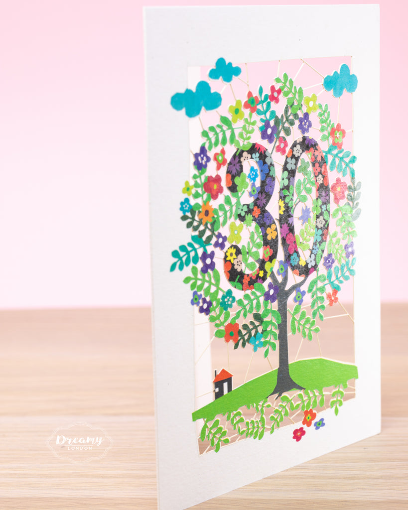 30th Tree of Life Birthday Card - dreamylondon