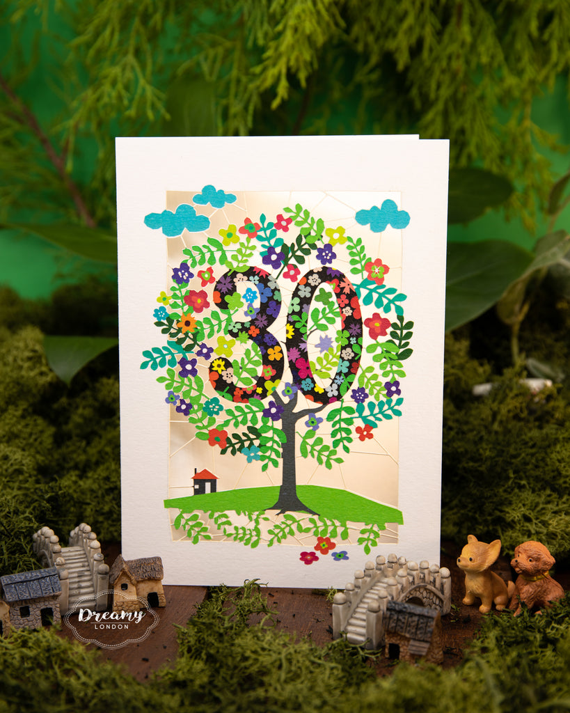30th Tree of Life Birthday Card - dreamylondon