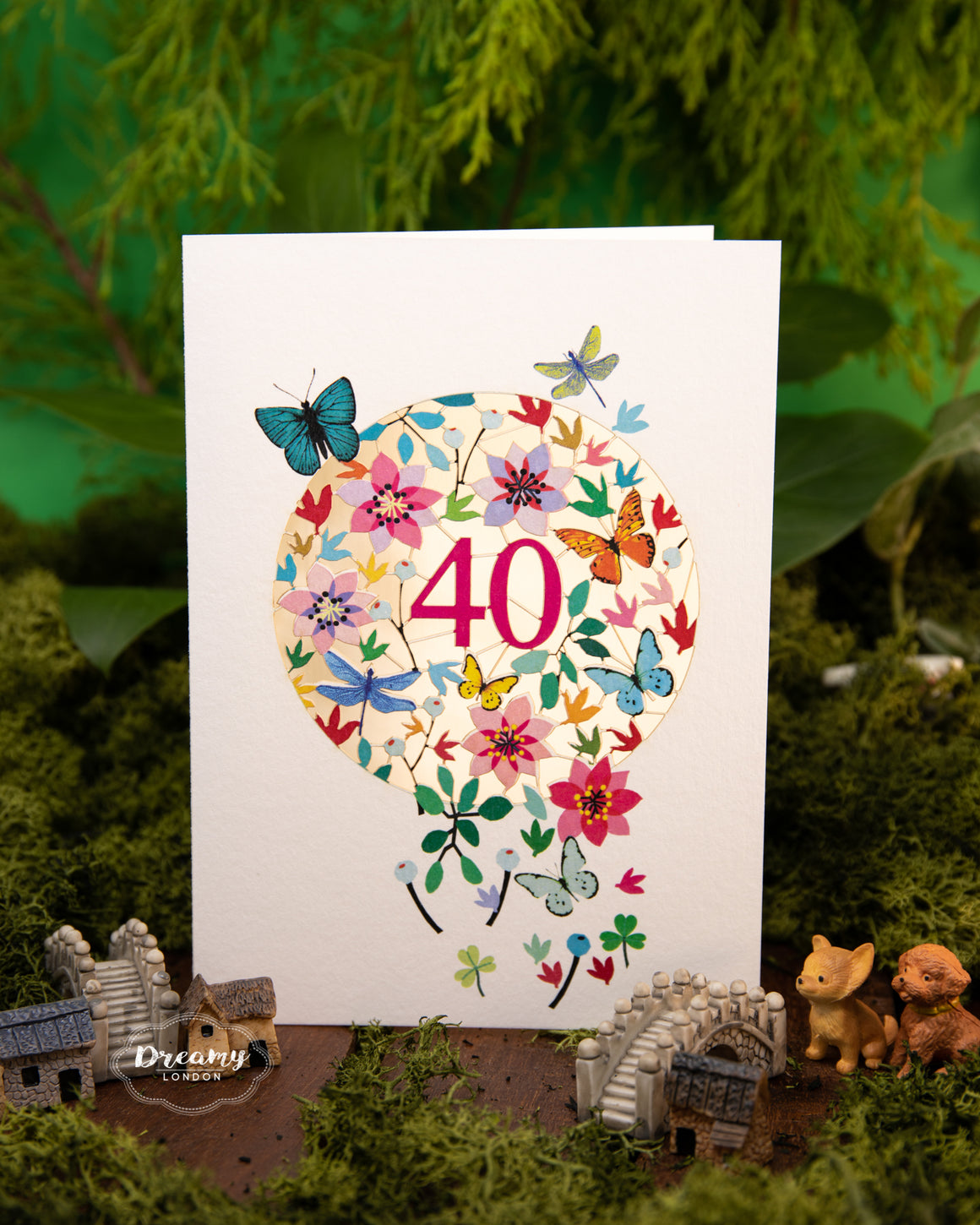 40th Butterflies Birthday Card - dreamylondon