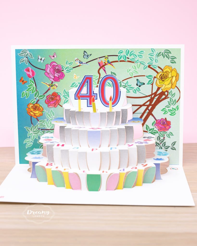 Pop-up 40th Birthday Card - dreamylondon