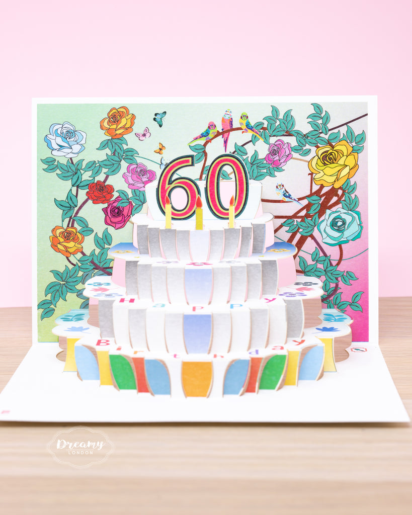 Pop-up 60th Birthday Card - dreamylondon
