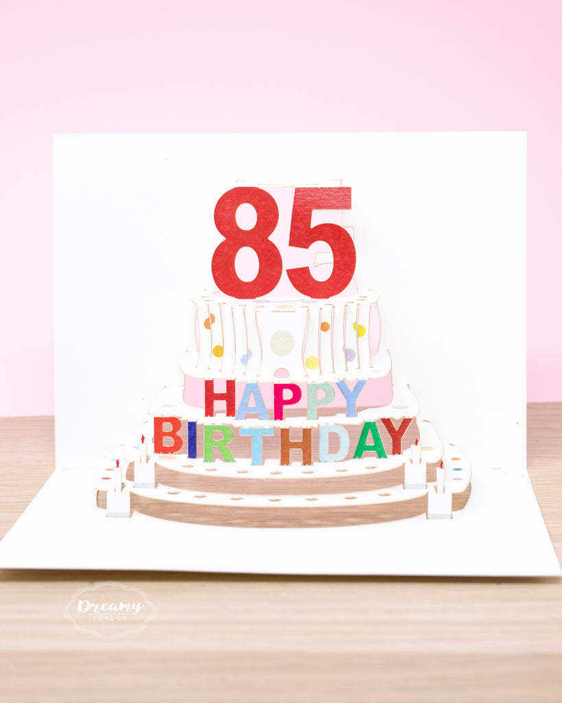 Pop-up 85th Birthday Card - dreamylondon