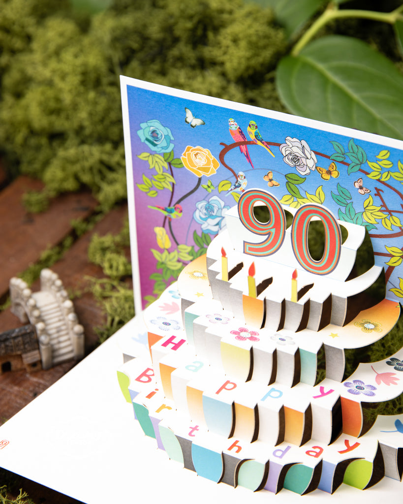 90th Pop-up Birthday Card - Pop Up Card for 90th Birthday - dreamylondon
