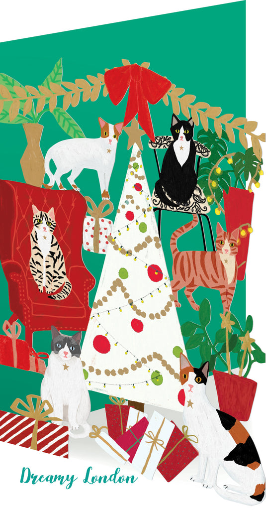 Felines Laser Cut Christmas Card
