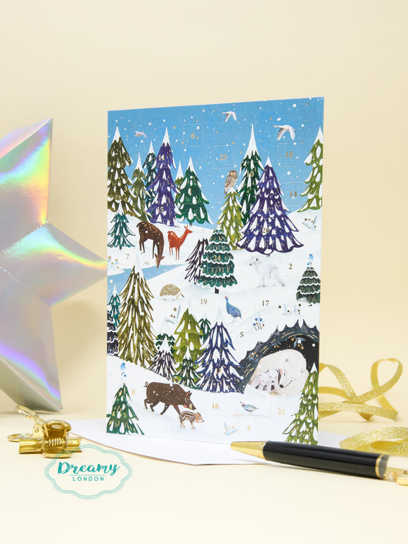 Magical Christmas Pond Advent Calendar Card 2023