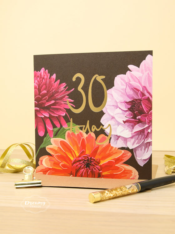 Blooming 30th Birthday Card
