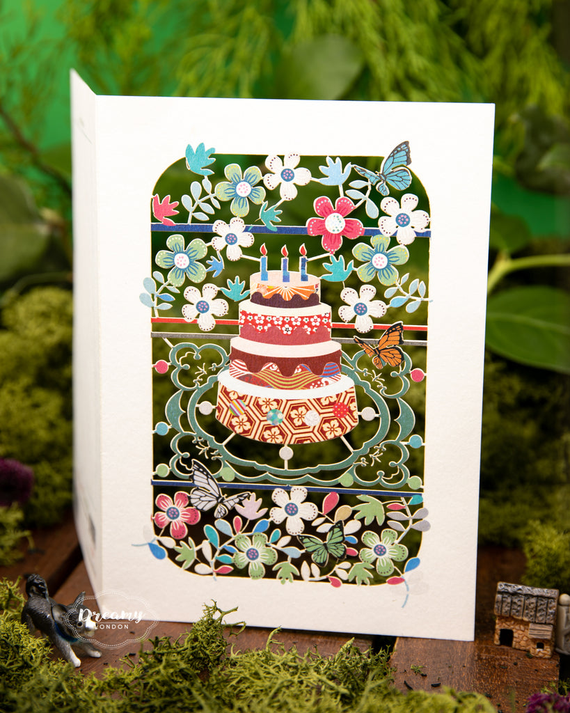 Laser Cut Cake Birthday Card - dreamylondon