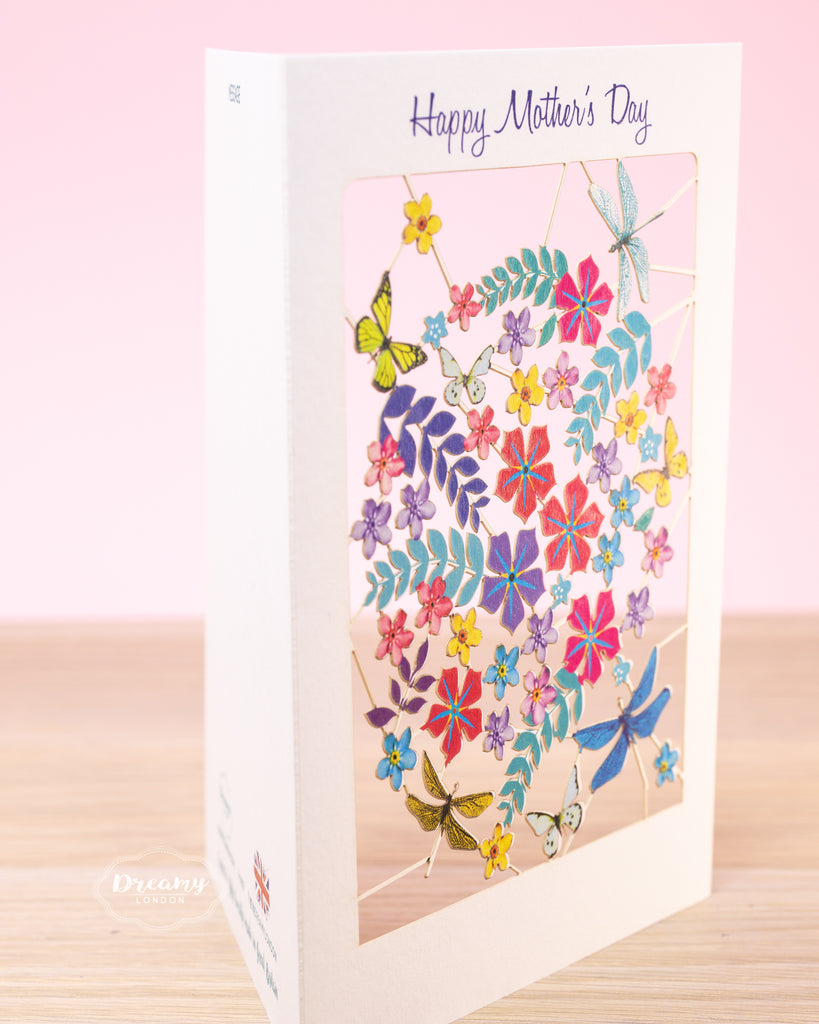 Butterflies Flowers Mother's day card - dreamylondon