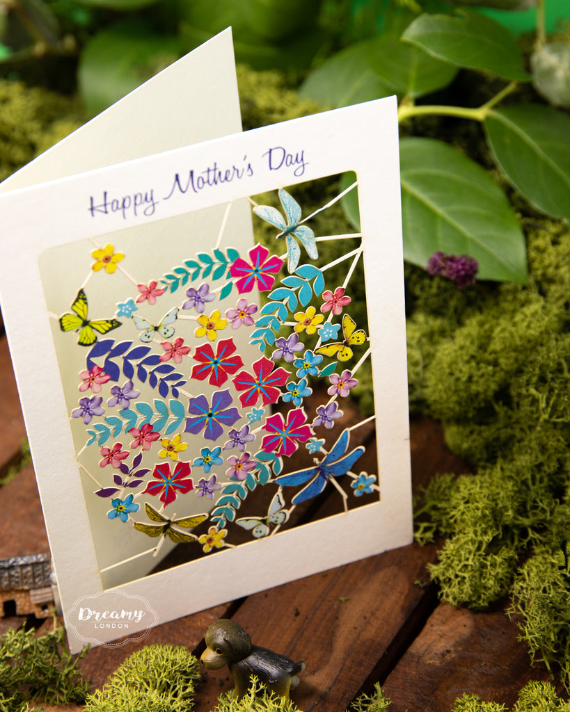 Butterflies Flowers Mother's day card - dreamylondon