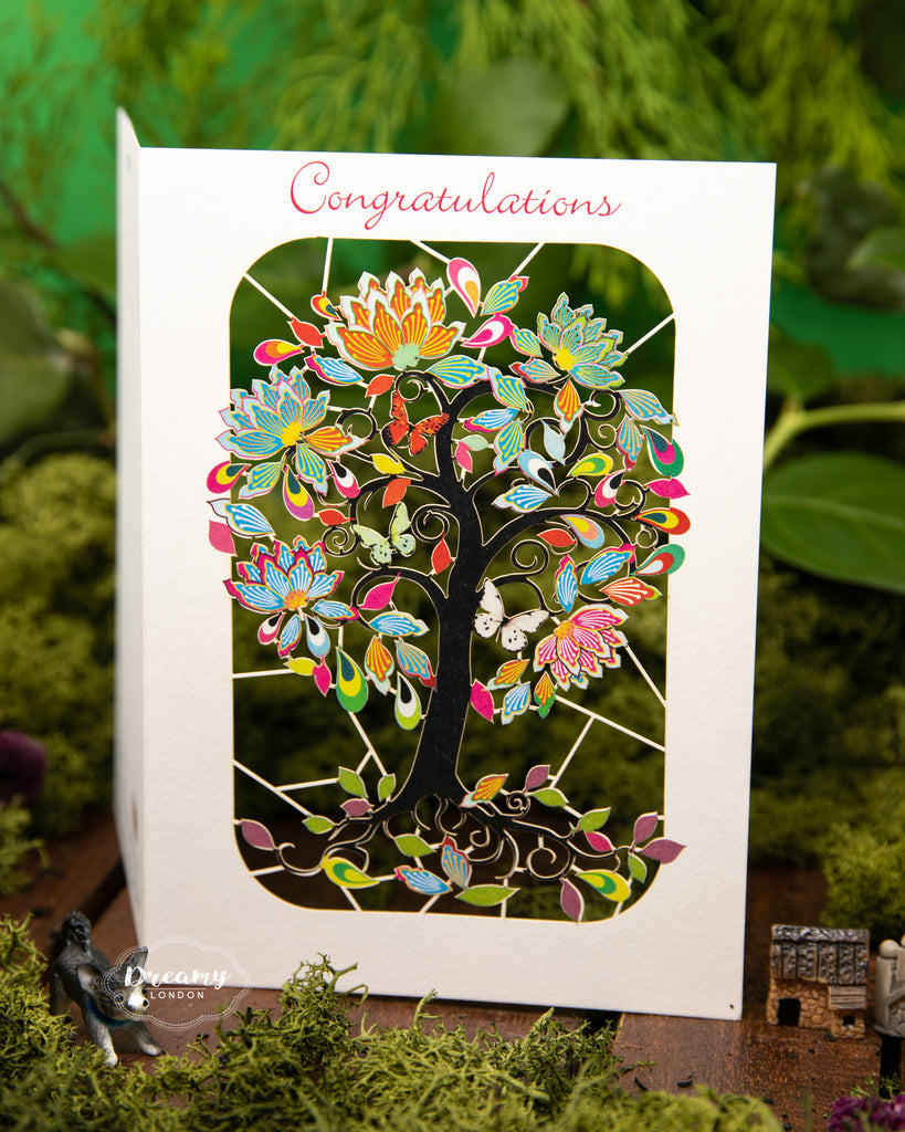 Tree of Life  Congratulations Card,  Congratulatory Card for Expecting Parents - dreamylondon