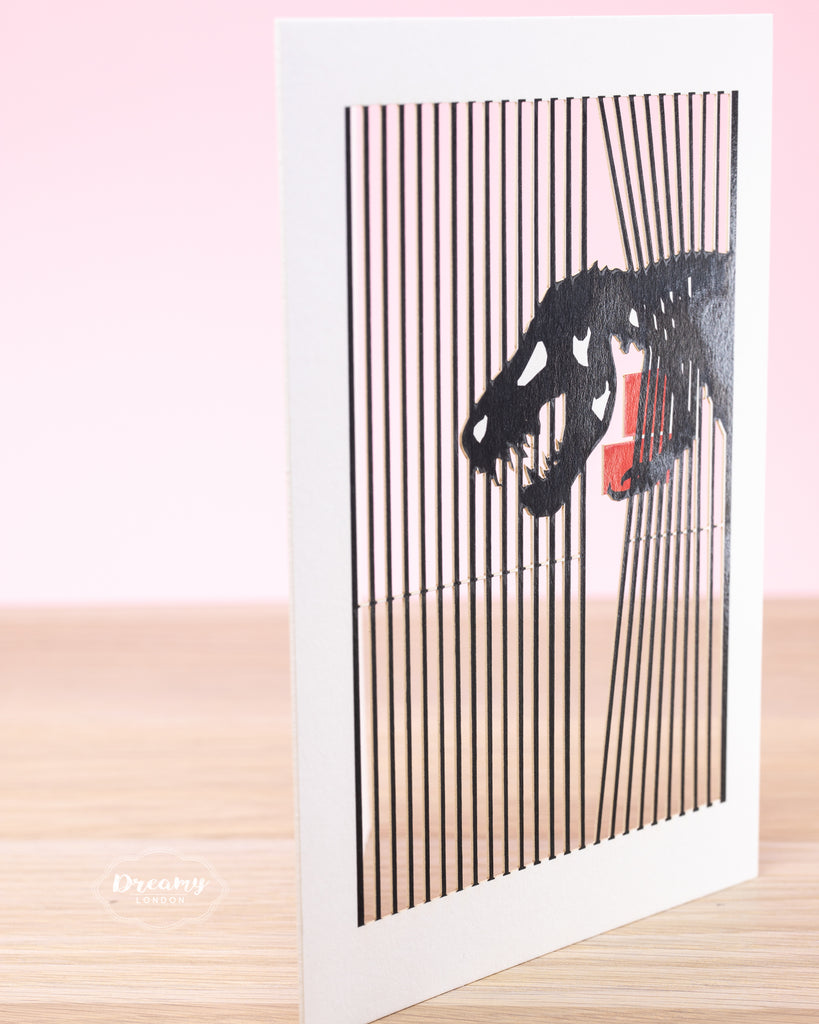 Dinosaur's Cheeky Surprise Birthday Card - Greeting Card for Dinosaur Lovers - dreamylondon
