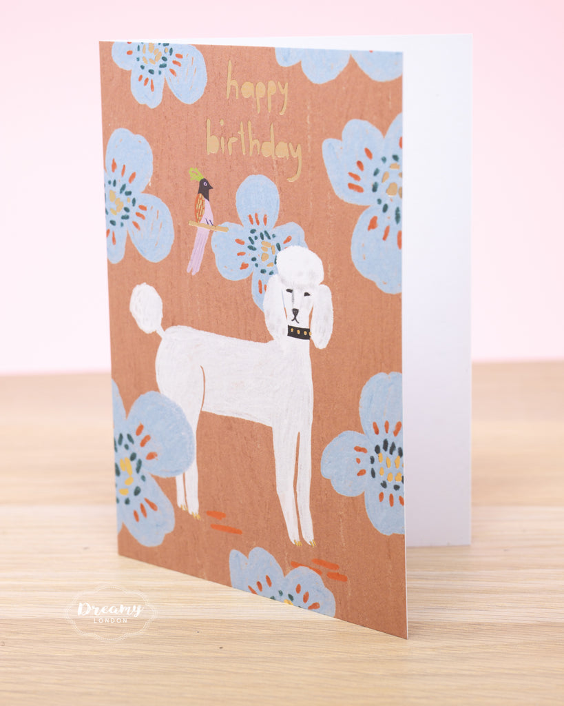 poodle design birthday card lasercut birthday card for dog lovers fur parents, dreamy london