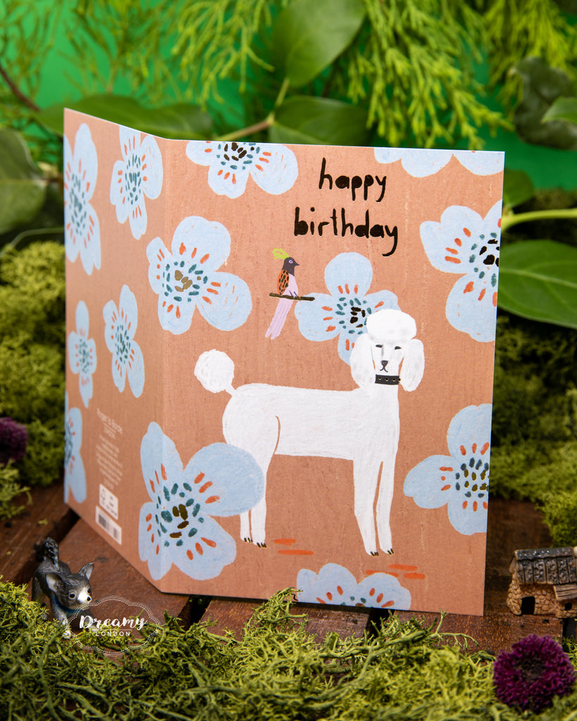 poodle design birthday card lasercut birthday card for dog lovers fur parents, dreamy london