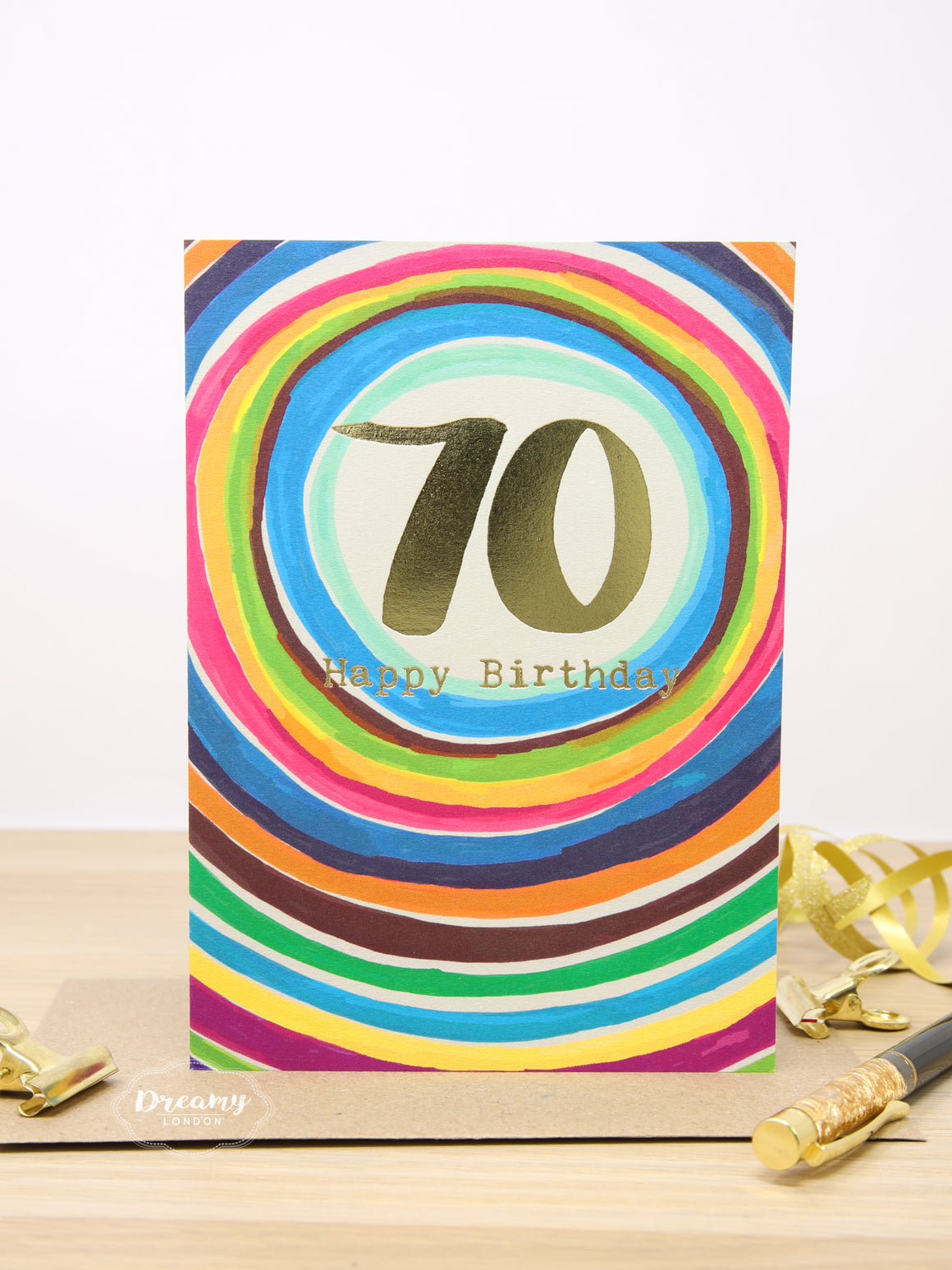 70th Rainbow Birthday Card