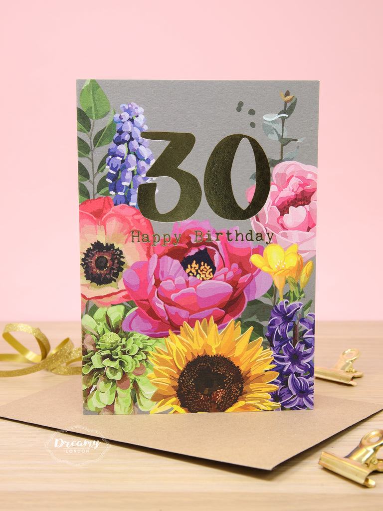 Blossom 30th Birthday Card