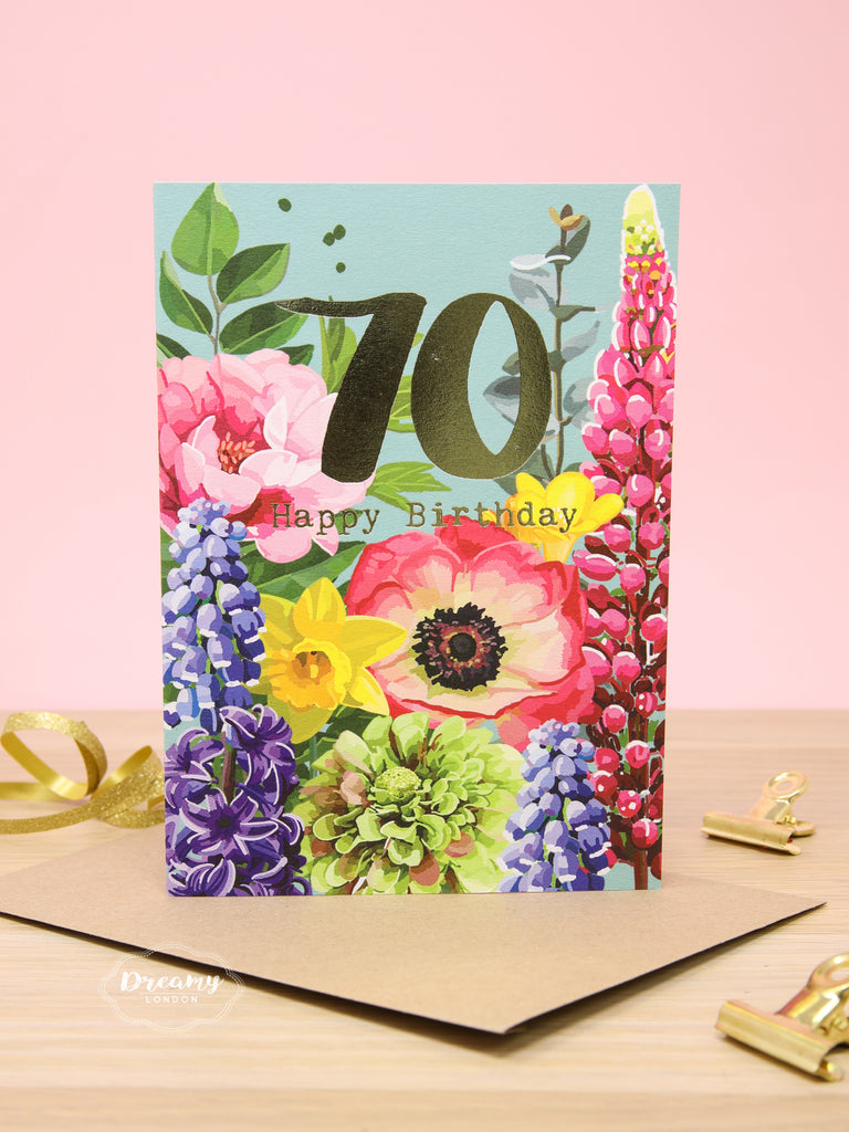 Blossom 70th Birthday Card