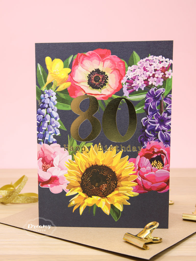 Blossom 80th Birthday Card