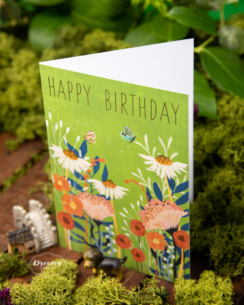 Flower Garden Birthday Card - dreamylondon