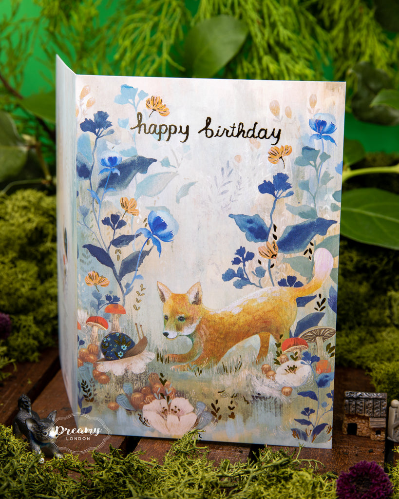 Dreamy Fox Birthday Card - dreamylondon