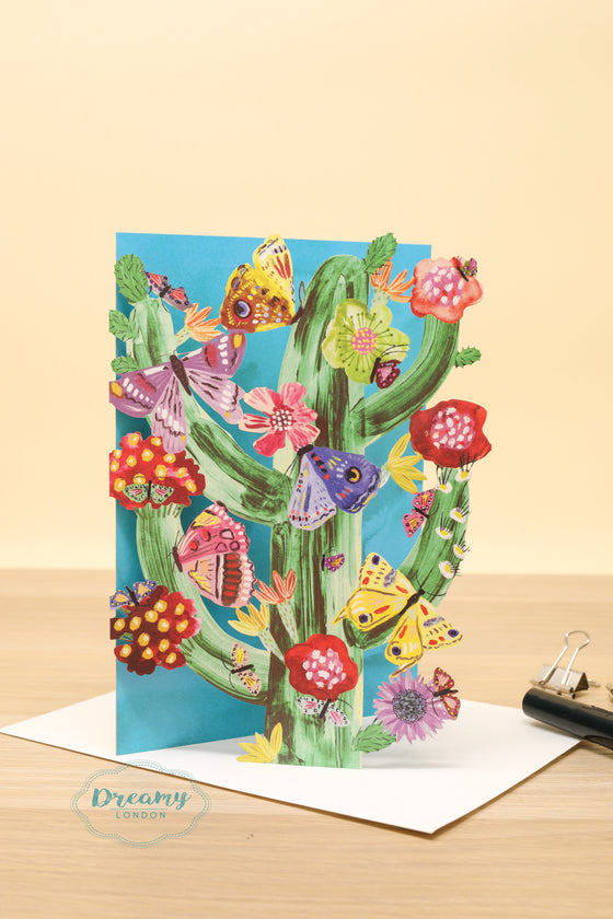 Butterfly and Cactus Greeting Card