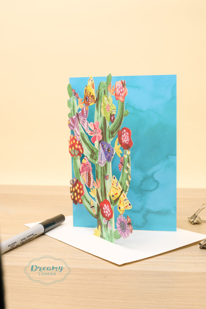 Butterfly and Cactus Greeting Card