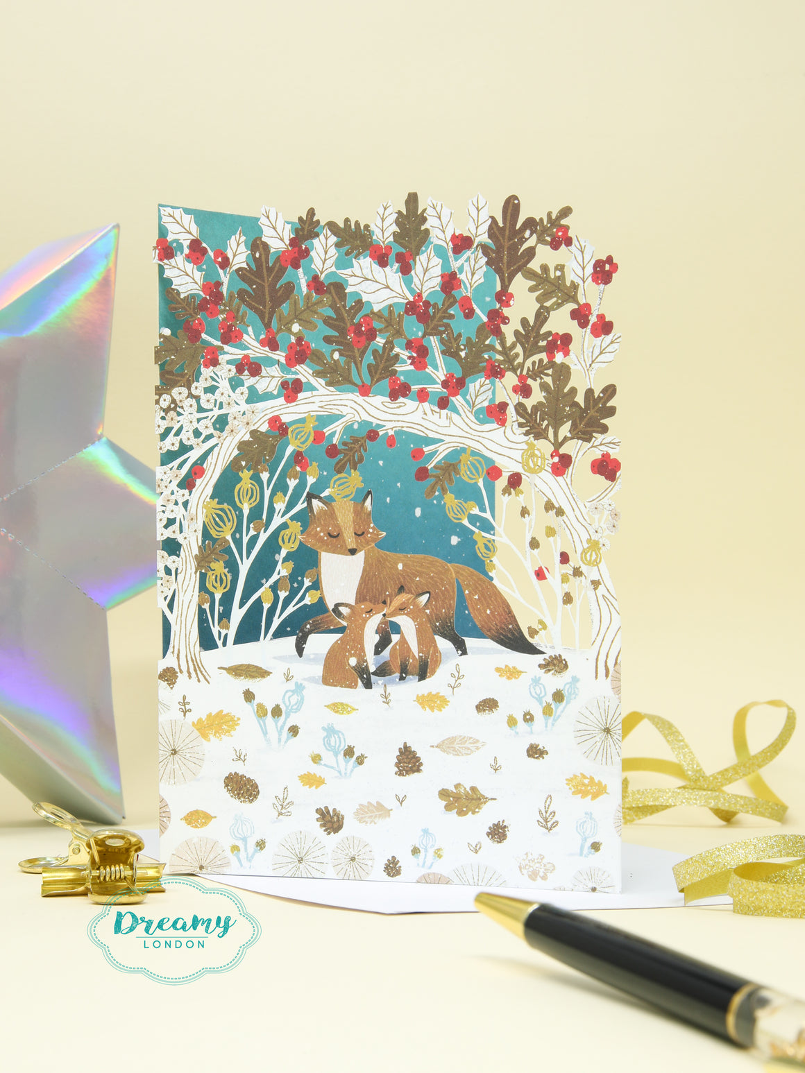 Skulk of foxes Christmas Lasercut Cards