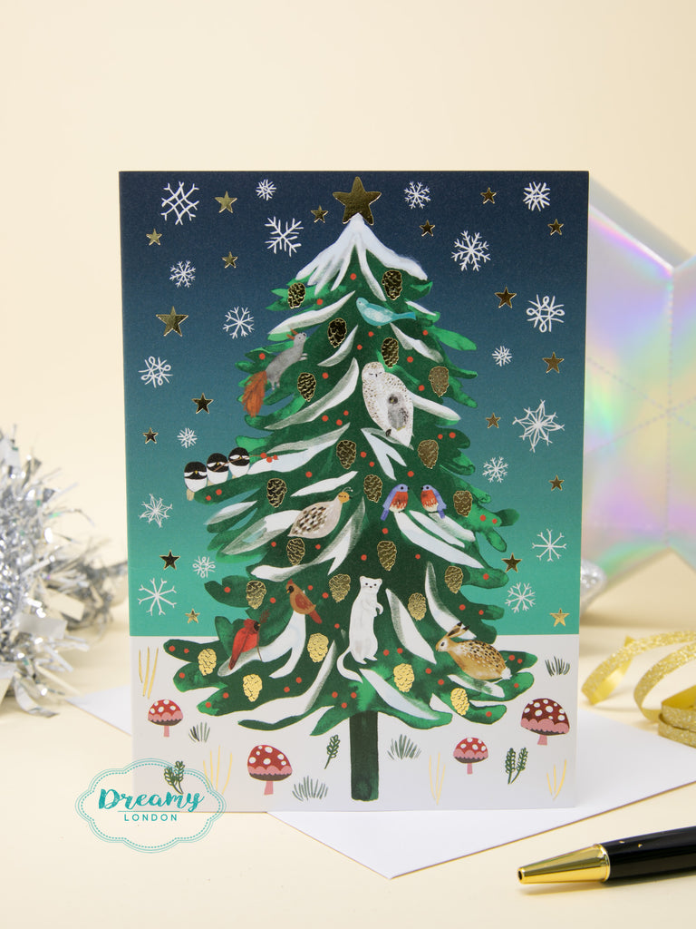 Pack of 5 Christmas Conifer Greeting Cards