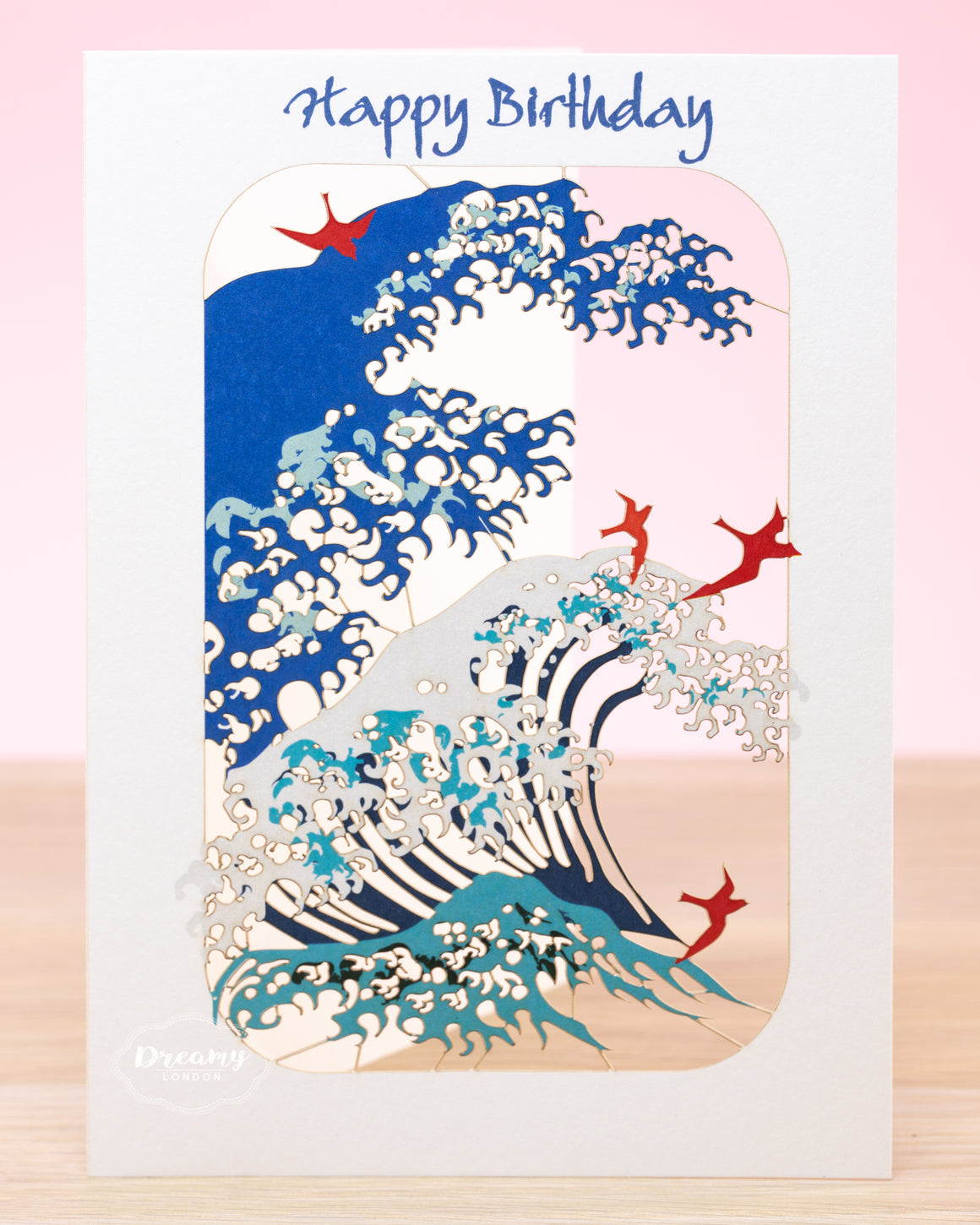Hokusai Japanese Wave Birthday Card - dreamylondon