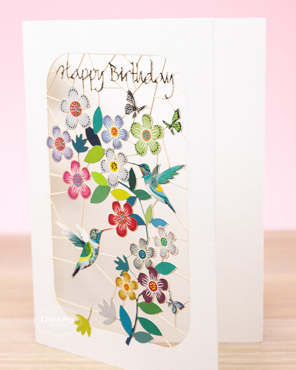 Hummingbirds Birthday Card - dreamylondon