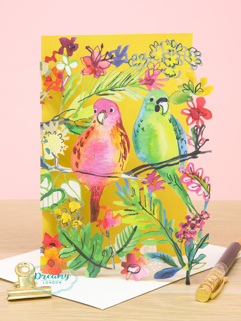 Lovebirds Lasercut Greeting Card