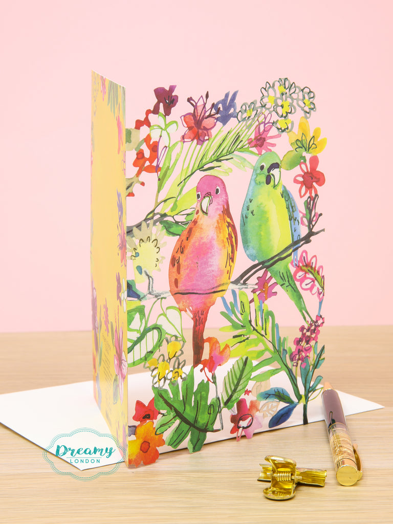 Lovebirds Lasercut Greeting Card