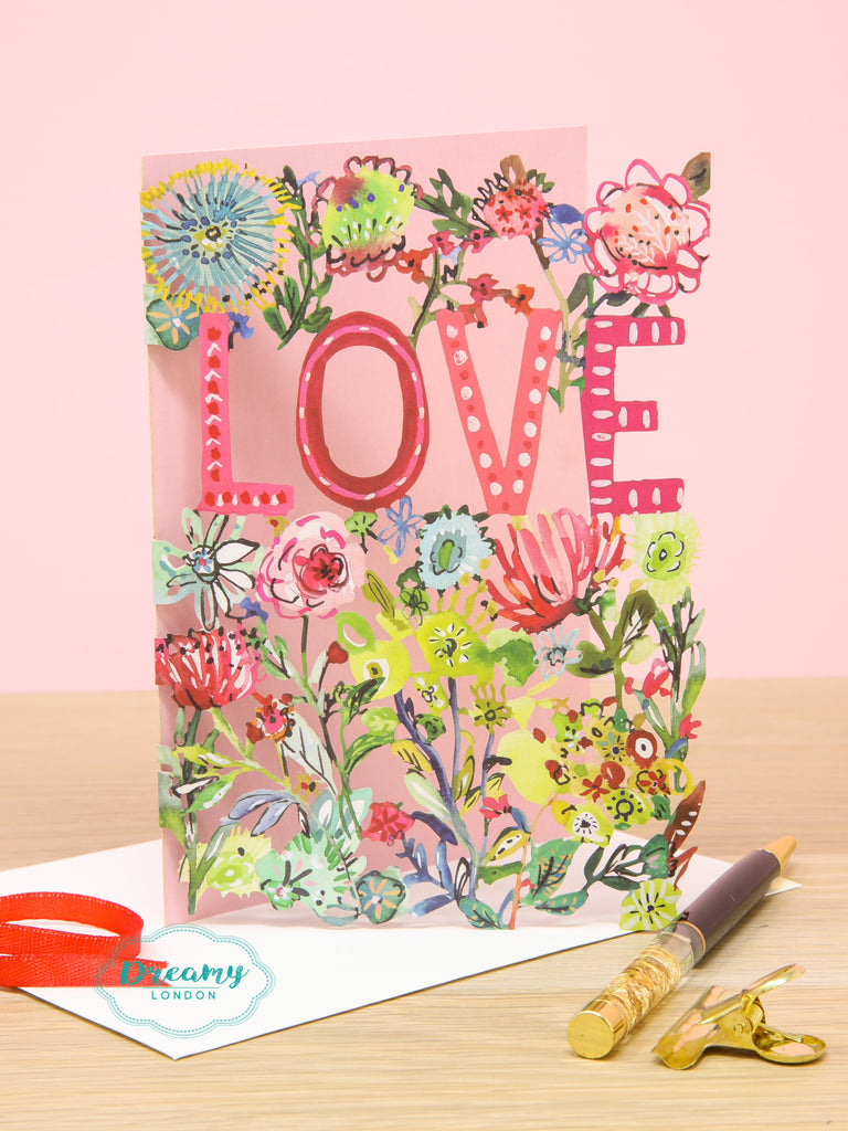Floral Garden Laser Cut Love Card