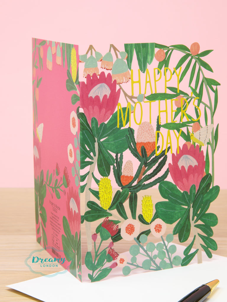 Floral Happy Mother's Day Lasercut Card
