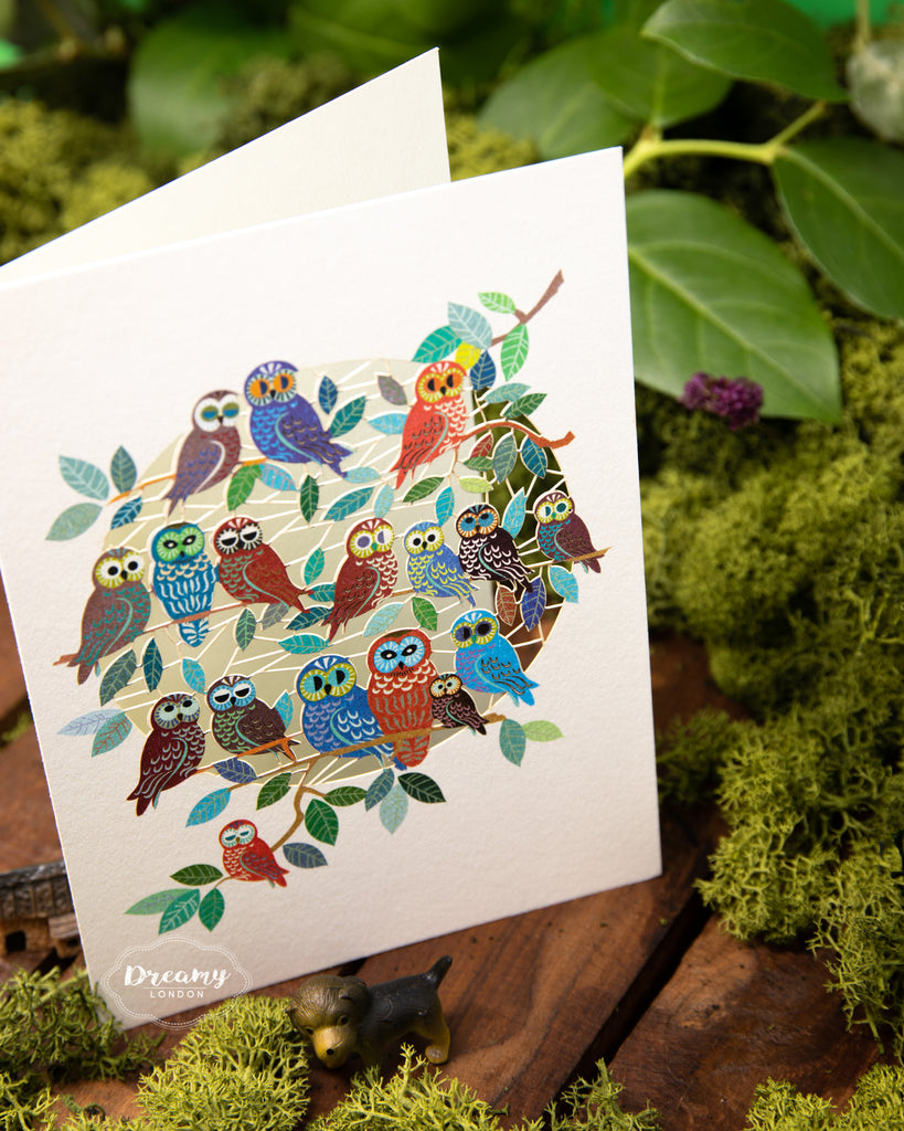 Owls Greeting Card - dreamylondon