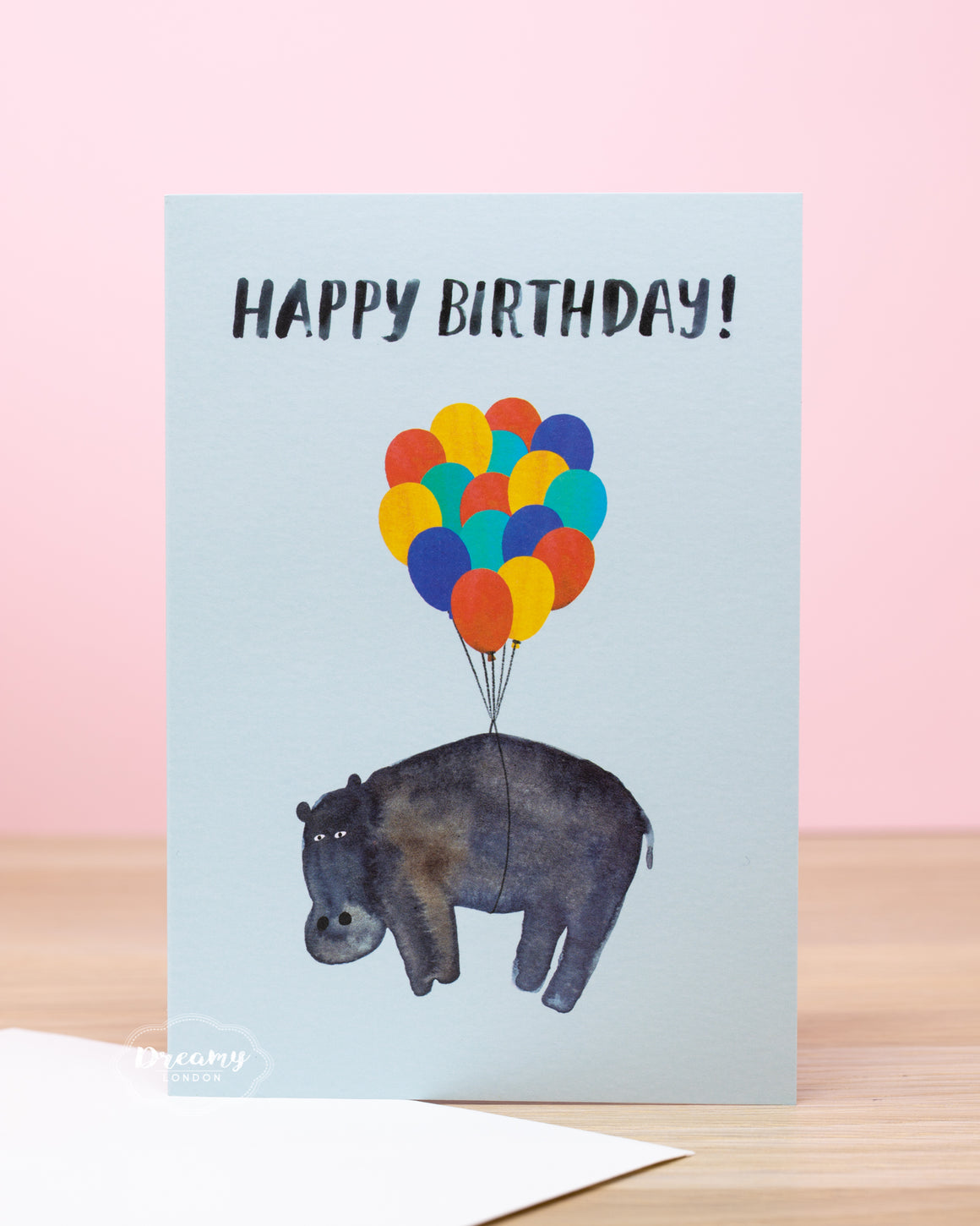Flying Hippo Birthday Card - dreamylondon
