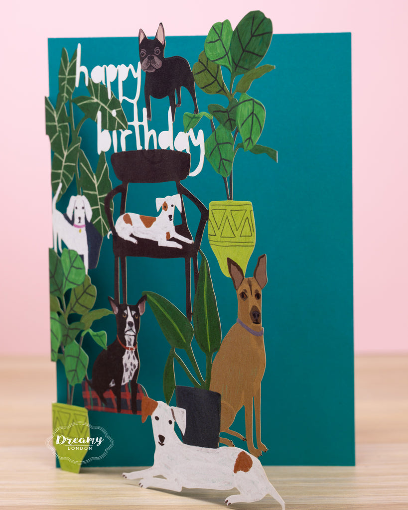 Dogs Party Birthday Card - dreamylondon
