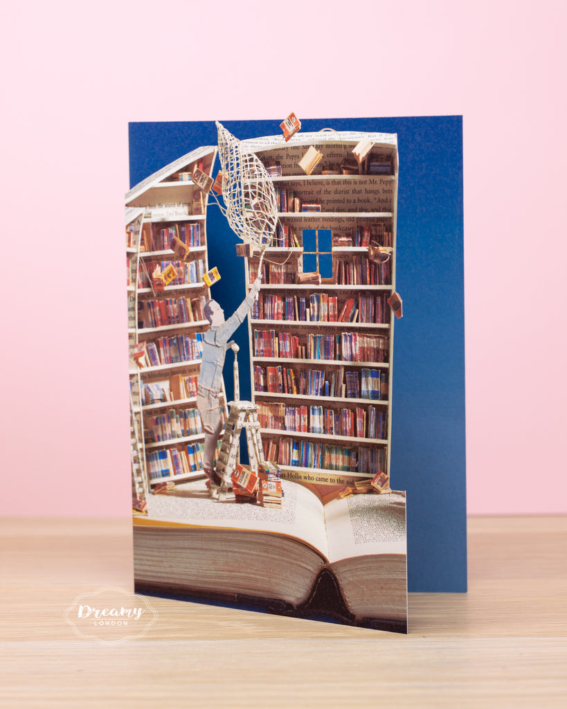 Book Collector Greeting Card - dreamylondon