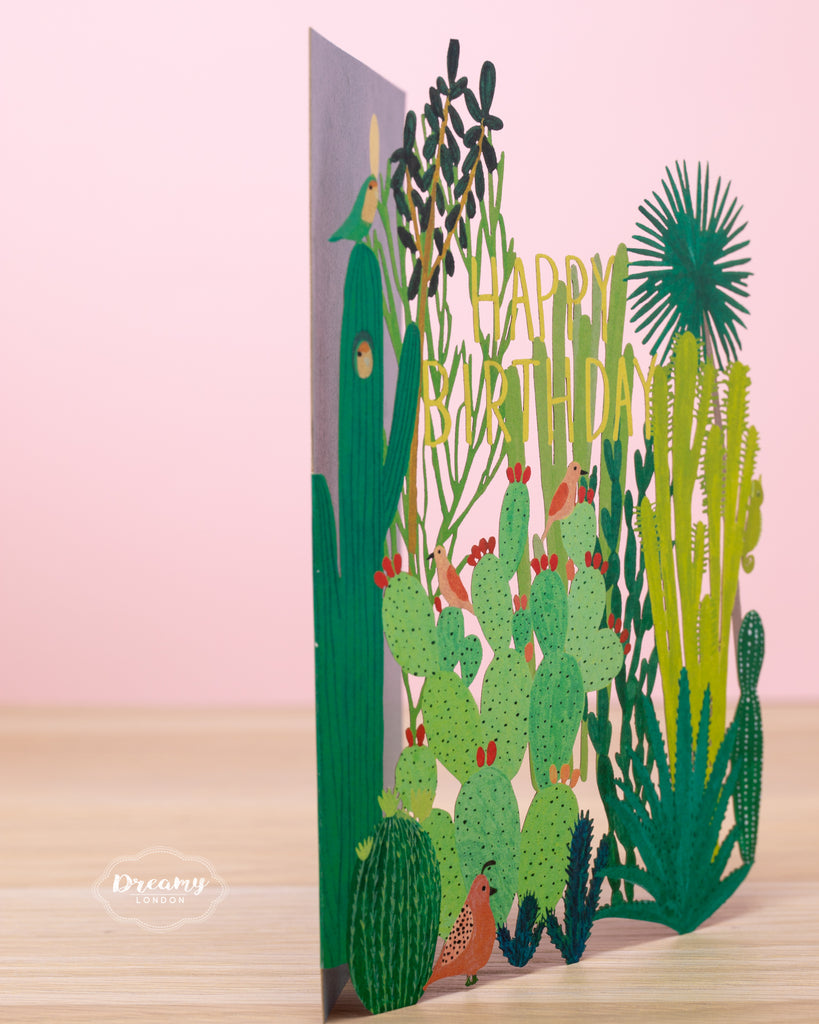 Cactus and Moon Birthday Card - dreamylondon