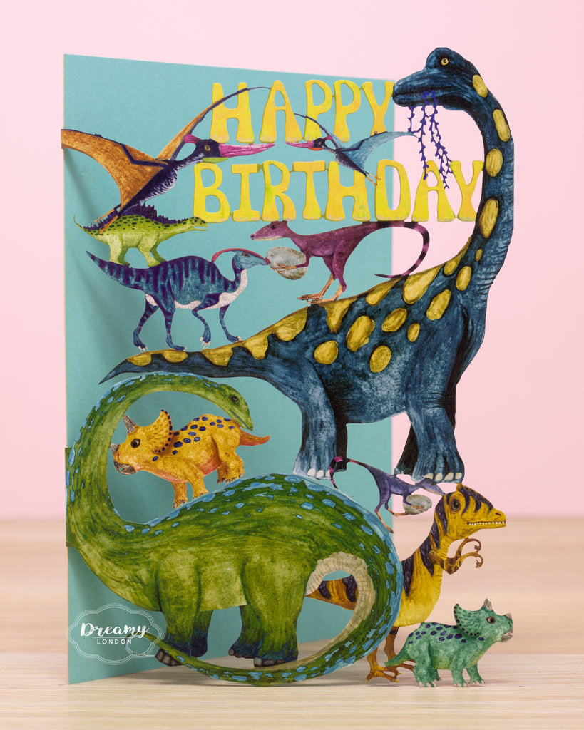 Dinosaurland Birthday Card - dreamylondon