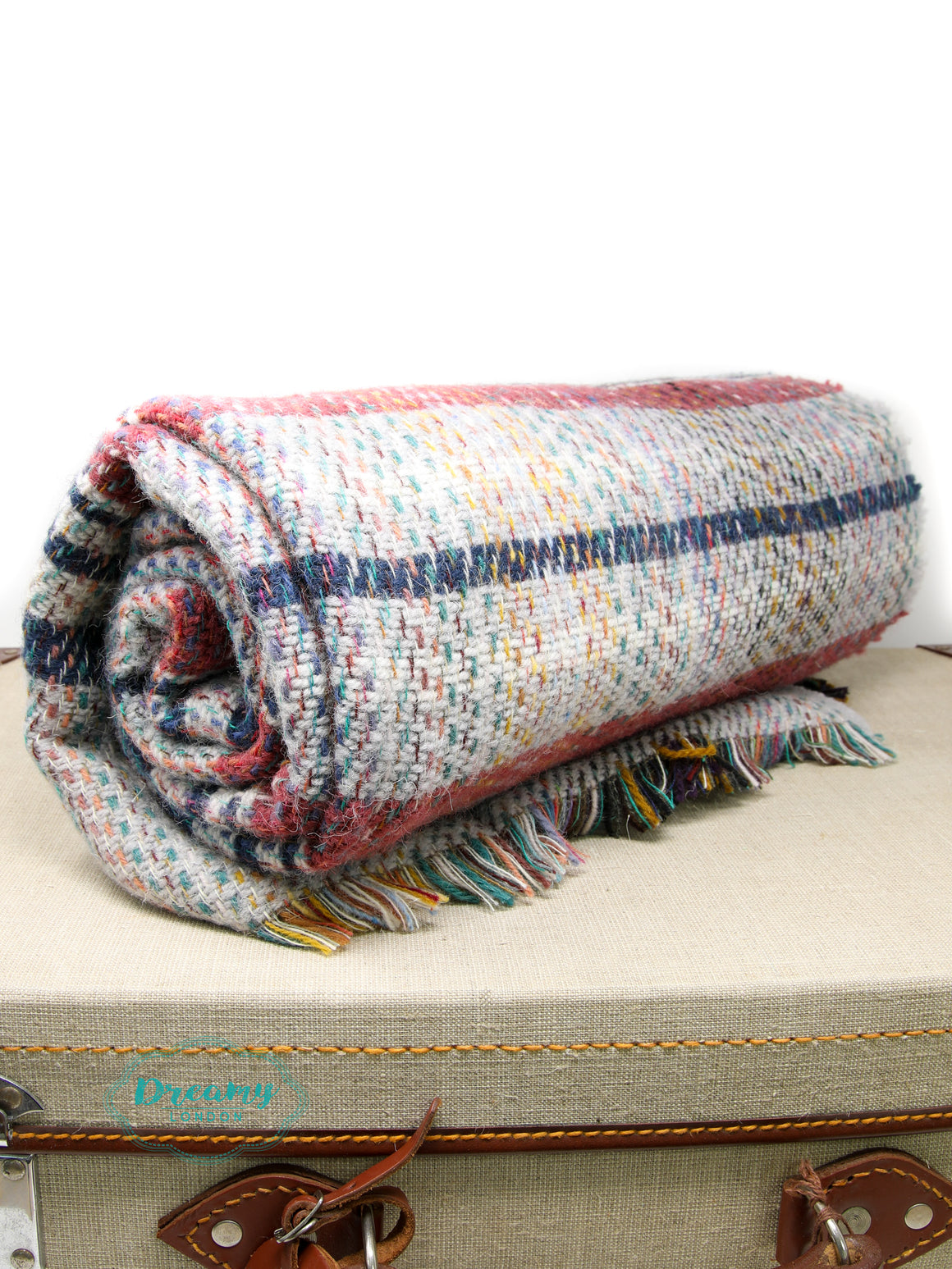 Connor Red Grey Recycled Wool Blanket