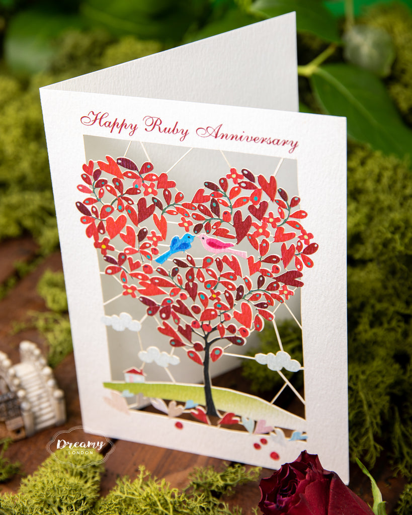 Happy Ruby Anniversary Card - dreamylondon
