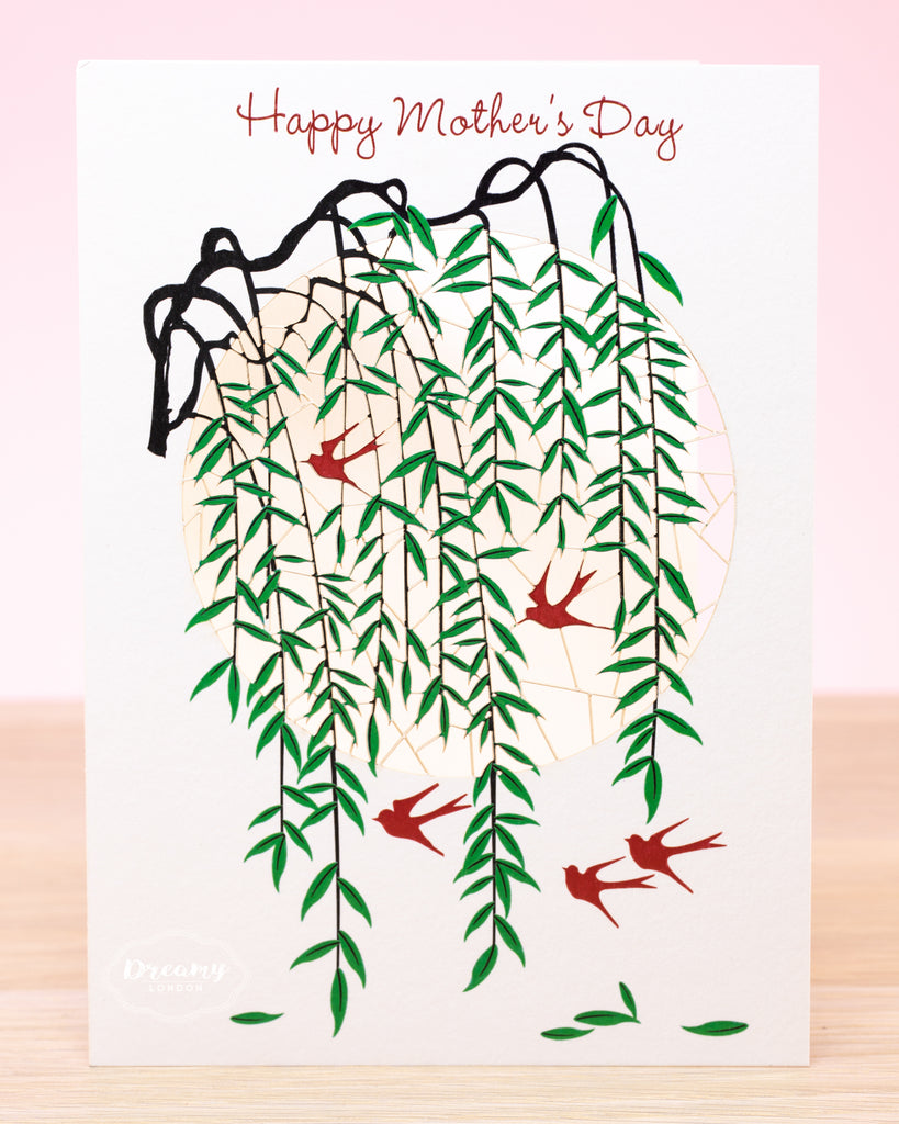 Willow and Swallows Mother's Day Card - dreamylondon