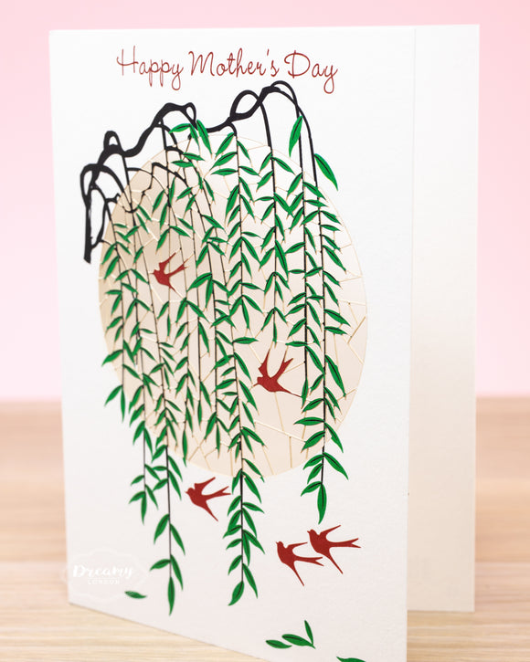 Willow and Swallows Mother's Day Card - dreamylondon